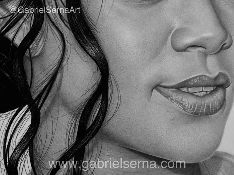 Editorial Pencil Drawing Of Rihanna Stock Photo, Picture and