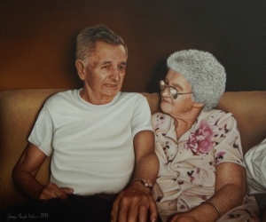 Retrato Hiperrealista de Pareja de Ancianos por Gabriel Serna