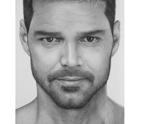 Retrato de Ricky Martin a Lápiz por Gabriel Serna