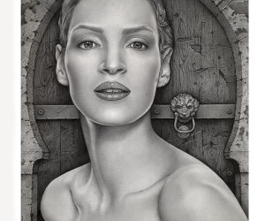 Retrato Hiperrealistas a Lápiz de Uma Thurman por Gabriel Serna